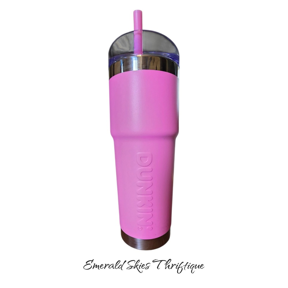 SPRING 2024 "DUNKIN"  32 Oz Insulated Stainless Steel Tumbler pink free shipping